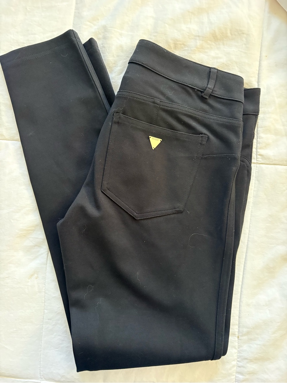 Guess Black Women's Stretch Jeggings with Gold Logo Accent